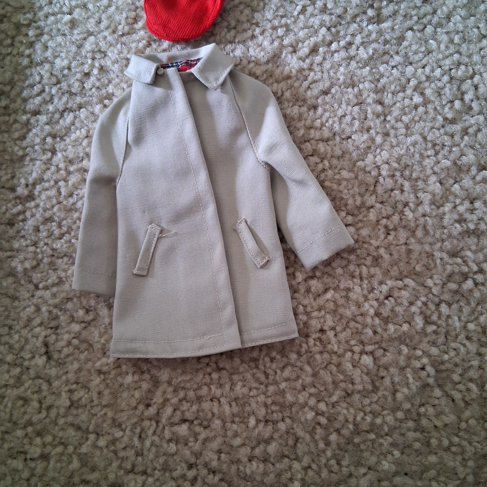 Vintage Ken doll beige coat and red cap